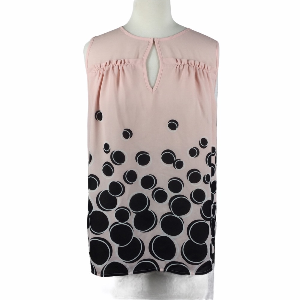 Elle‎ Soft  Pink Shell w/black dot design, Medium